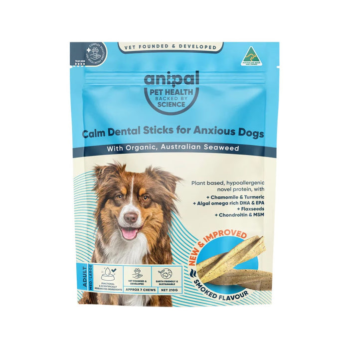 Anipal Calm Dental Sticks for Anxious Dogs Smoked Flavour 210g