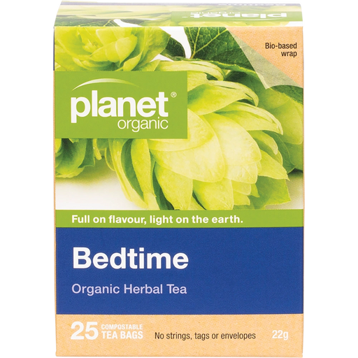 Planet Organic Bedtime Organic Herbal Tea packaging (transparent background)