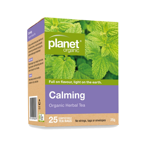 PLANET ORGANIC Calming Herbal Tea 25 Bags packaging