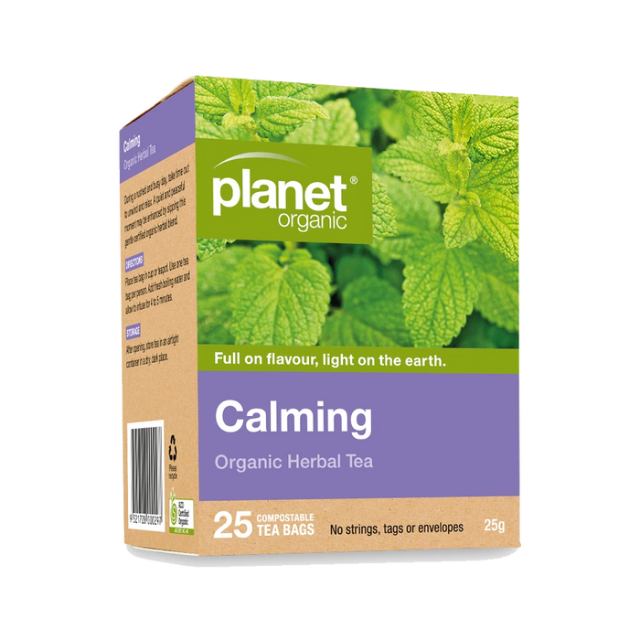 PLANET ORGANIC Calming Herbal Tea 25 Bags packaging