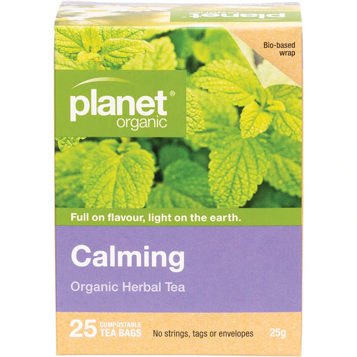 Planet Organic Calming Organic Herbal Tea packaging