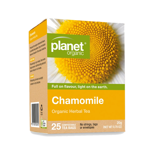 PLANET ORGANIC Chamomile Herbal Tea 25 Bags packaging