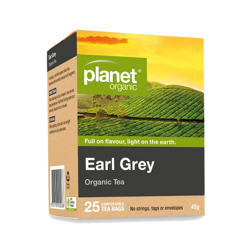 PLANET ORGANIC Earl Grey Herbal Tea 25 Bags packaging