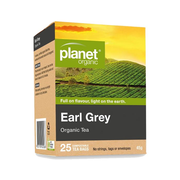 PLANET ORGANIC Earl Grey Herbal Tea 25 Bags packaging
