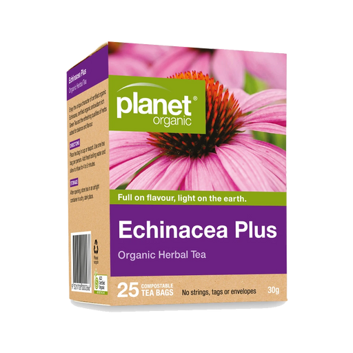 PLANET ORGANIC Echinacea Plus Herbal Tea 25 Bags packaging