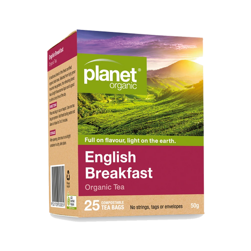 PLANET ORGANIC English Breakfast Herbal Tea 25 Bags packaging
