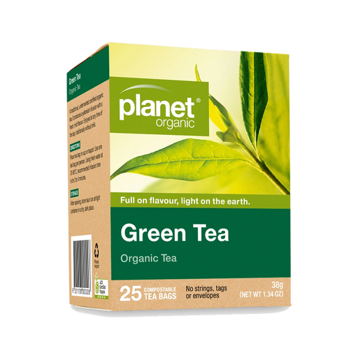 PLANET ORGANIC Green Tea Herbal Tea 25 Bags packaging