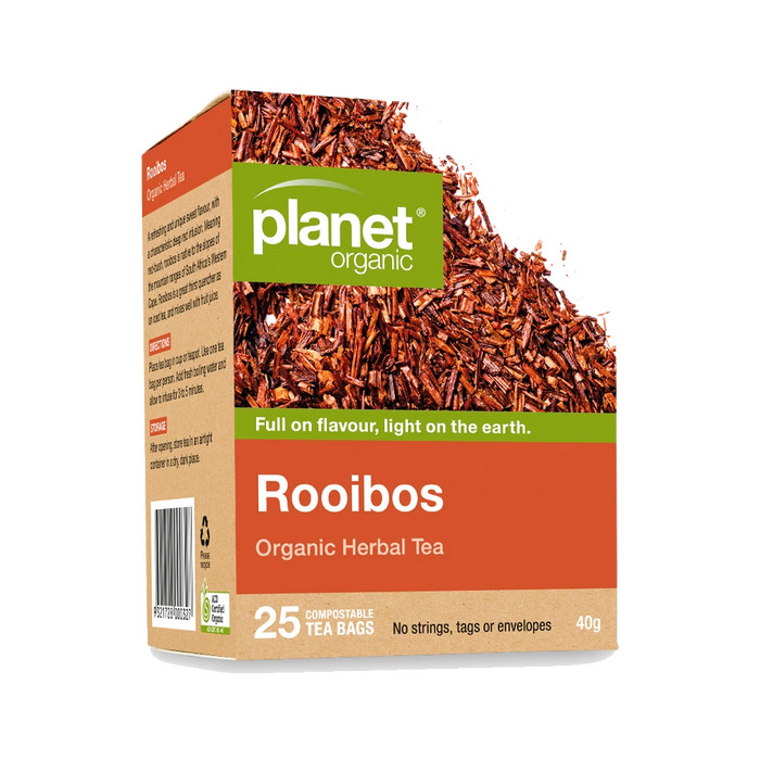 PLANET ORGANIC Rooibos Herbal Tea 25 Bags packaging