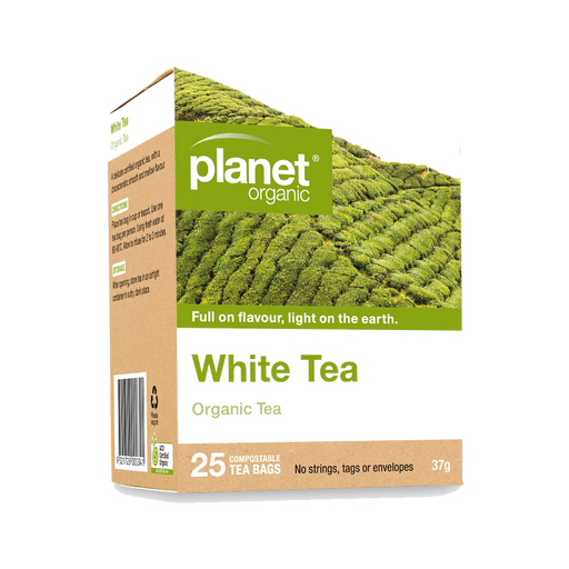 PLANET ORGANIC White Tea Herbal Tea 25 Bags packaging