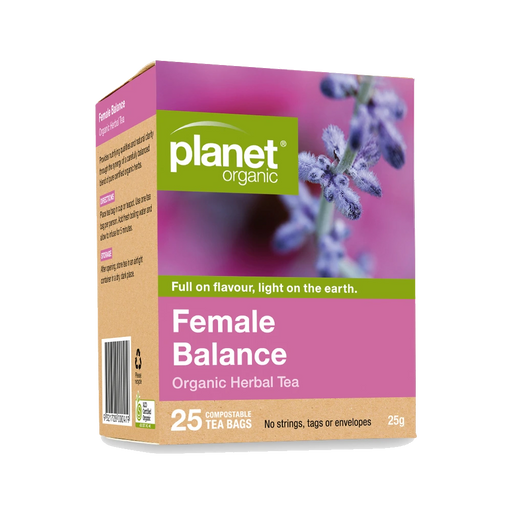 PLANET ORGANIC Female Balance Herbal Tea 25 Bags packaging
