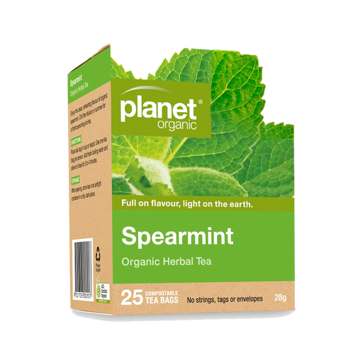 PLANET ORGANIC Spearmint Herbal Tea 25 Bags packaging
