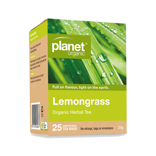 PLANET ORGANIC Lemongrass Herbal Tea 25 Bags packaging