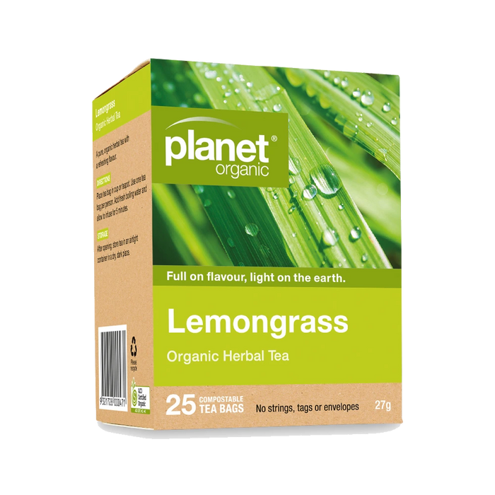 PLANET ORGANIC Lemongrass Herbal Tea 25 Bags packaging