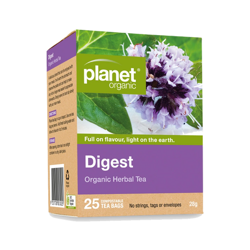 PLANET ORGANIC Digest Herbal Tea 25 Bags packaging