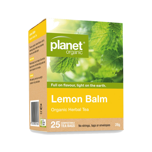 PLANET ORGANIC Herbal Tea Bags Lemon Balm 25 Bags packaging