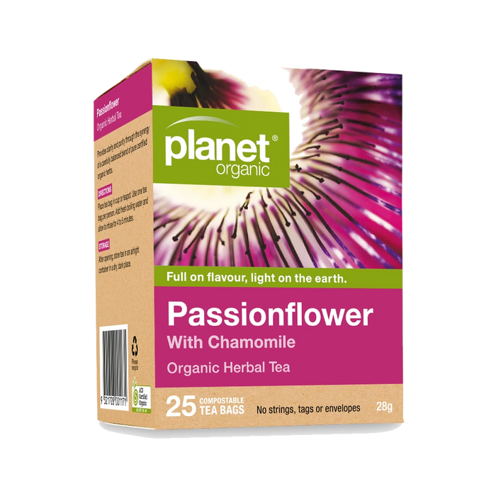 PLANET ORGANIC Passionflower Herbal Tea 25 Bags packaging
