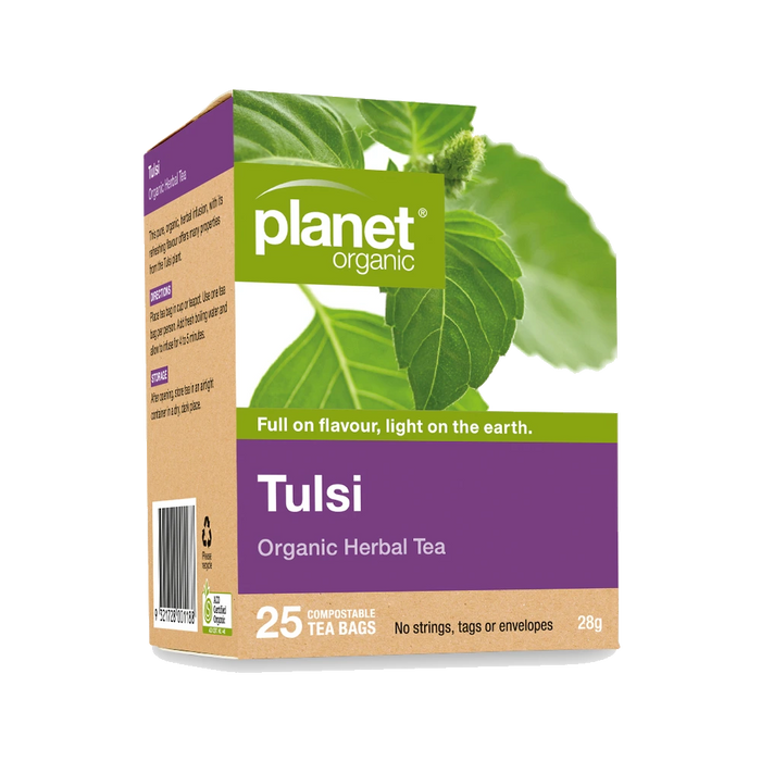 PLANET ORGANIC Tulsi Herbal Tea Bags 25 Bags packaging