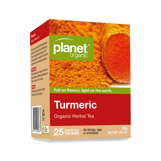 PLANET ORGANIC Turmeric Herbal Tea 25 Bags packaging
