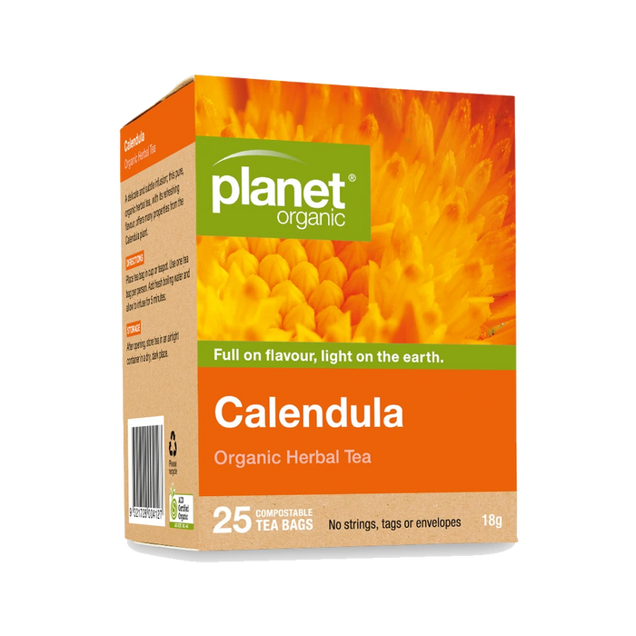 PLANET ORGANIC Herbal Tea Calendula 25 Bags packaging
