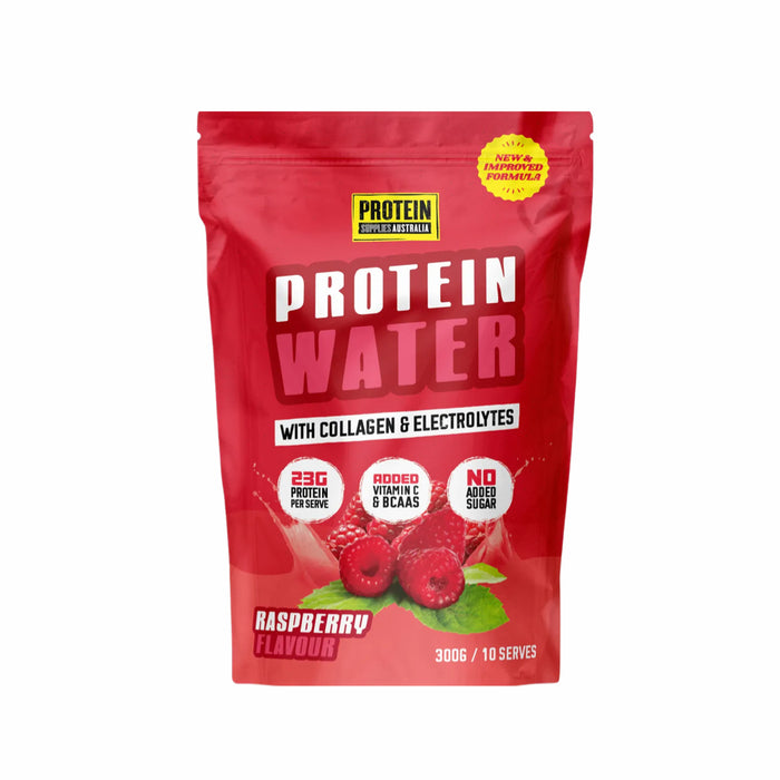 PROTEIN SUPPLIES AUSTRALIA Protein Water with Collagen & Electrolytes Raspberry 300g