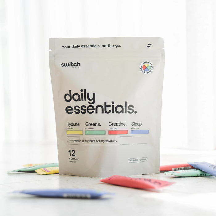 SWITCH NUTRITION Daily Essentials Sachets Hydrate Greens Creatine Sleep 12pk