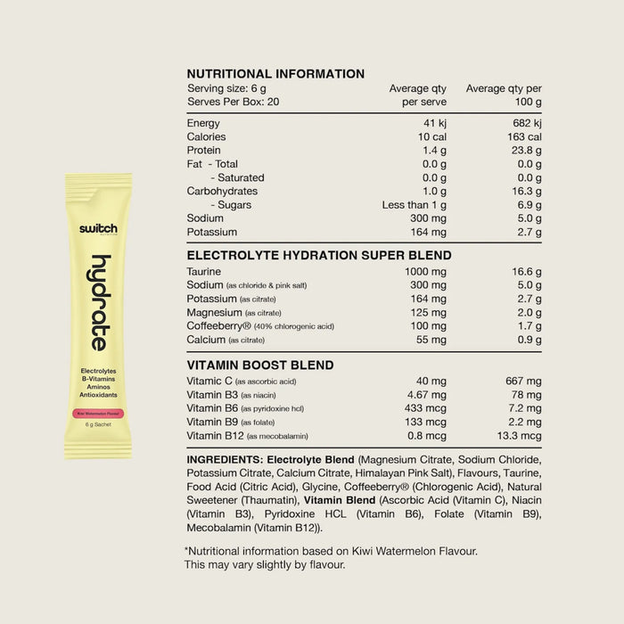 SWITCH NUTRITION Daily Essentials Sachets Hydrate Greens Creatine Sleep 12pk