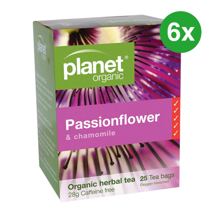 PLANET ORGANIC Passionflower Herbal Tea 25 Bags 6 Boxes (Extra 5% Off)