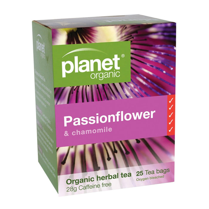 PLANET ORGANIC Passionflower Herbal Tea 25 Bags 1 Box