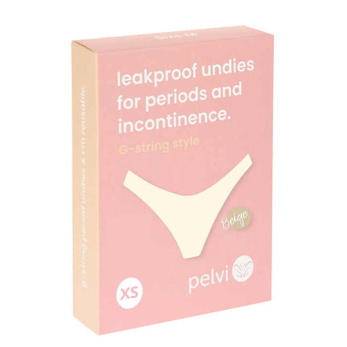 PELVI Leakproof Underwear G-String Beige XS