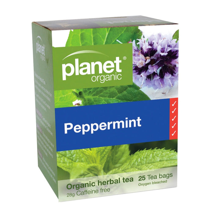 PLANET ORGANIC Peppermint Herbal Tea 25 Bags 1 Box