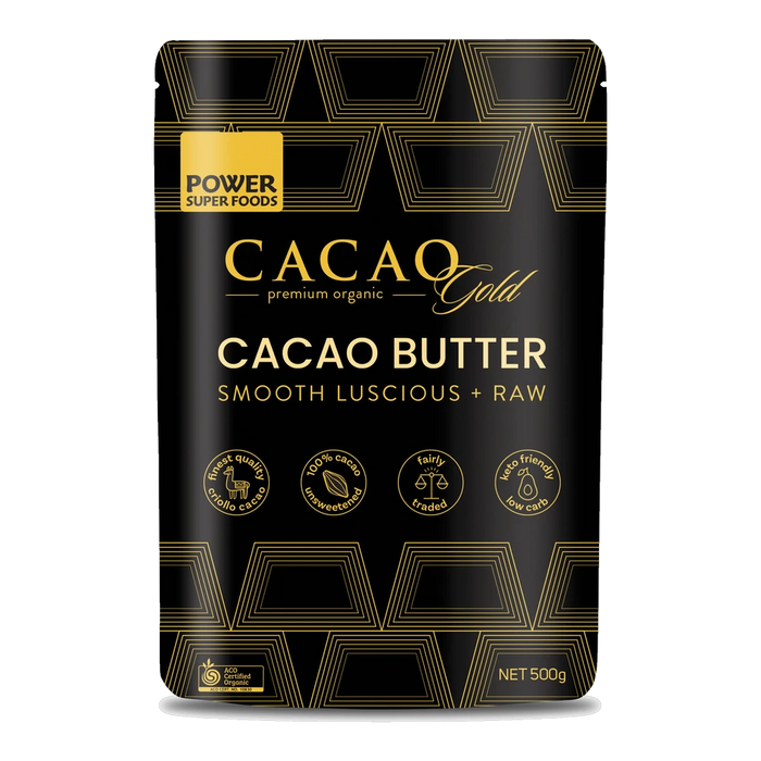 POWER SUPER FOODS Cacao Gold - Butter (Chunks) 500g – front of pack