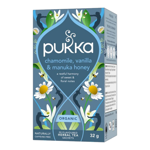 Pukka Chamomile Vanilla & Manuka Honey x 20 Tea Bags – front of pack