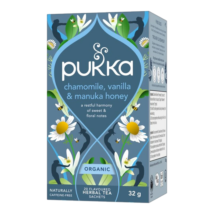 Pukka Chamomile Vanilla & Manuka Honey x 20 Tea Bags – front of pack