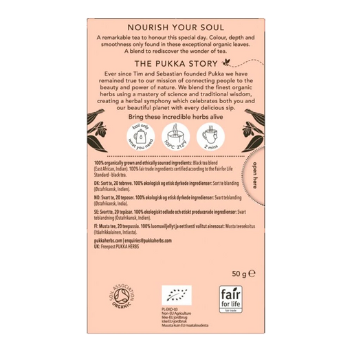 Pukka English Breakfast x 20 Tea Bags – back of pack