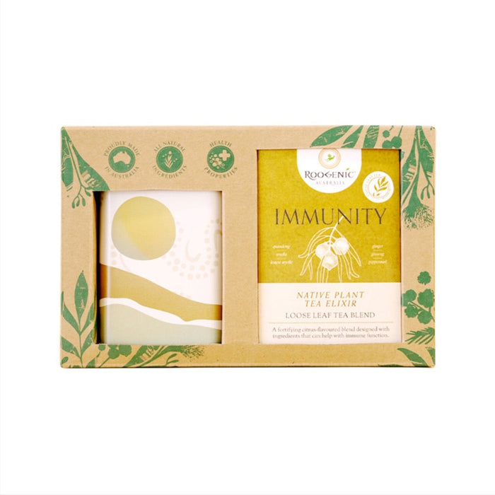 ROOGENIC Australia Gift Box Immunity (Native Plant Tea Elixir) Loose Leaf 65g With Wellness Tin