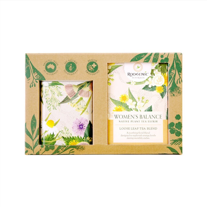 ROOGENIC Australia Gift Box Women's Balance (Native Plant Tea Elixir) Loose Leaf 65g With Womens Tin