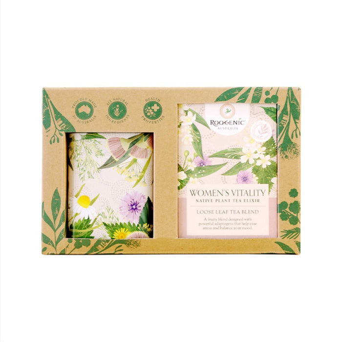 ROOGENIC Australia Gift Box Women's Vitality (Native Plant Tea Elixir) Loose Leaf 65g With Womens Tin