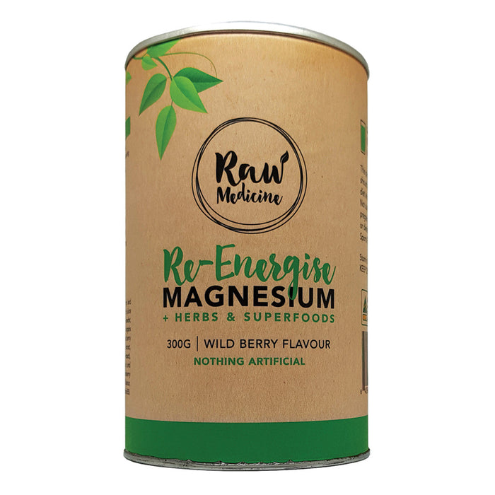 Raw Medicine Wild Berry Flavour Re-Energise Magnesium + Herbs & Superfoods 300g