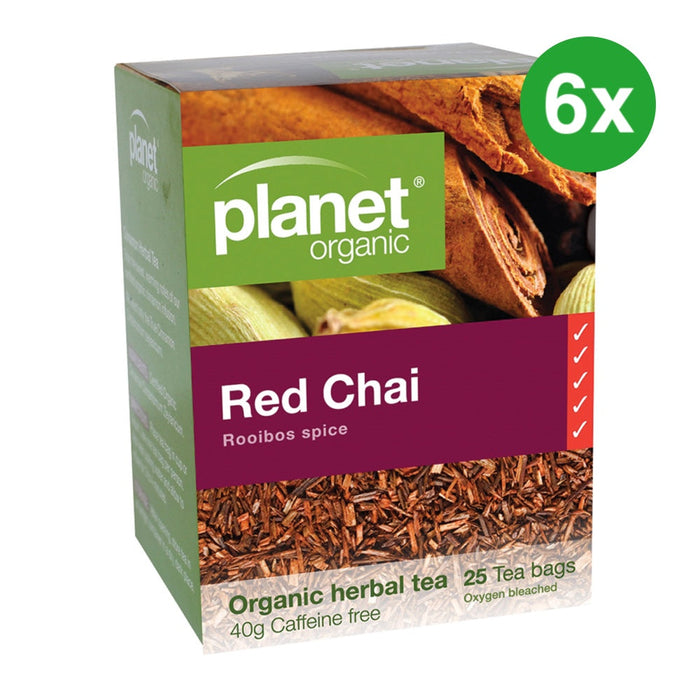 PLANET ORGANIC Red Chai Herbal Tea 25 Bags 6 Boxes (Extra 5% Off)