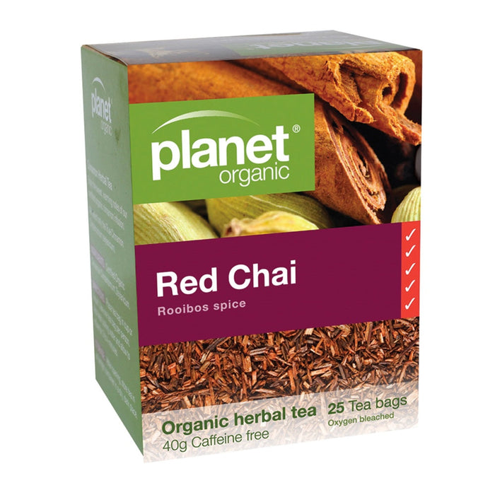 PLANET ORGANIC Red Chai Herbal Tea 25 Bags 1 Box