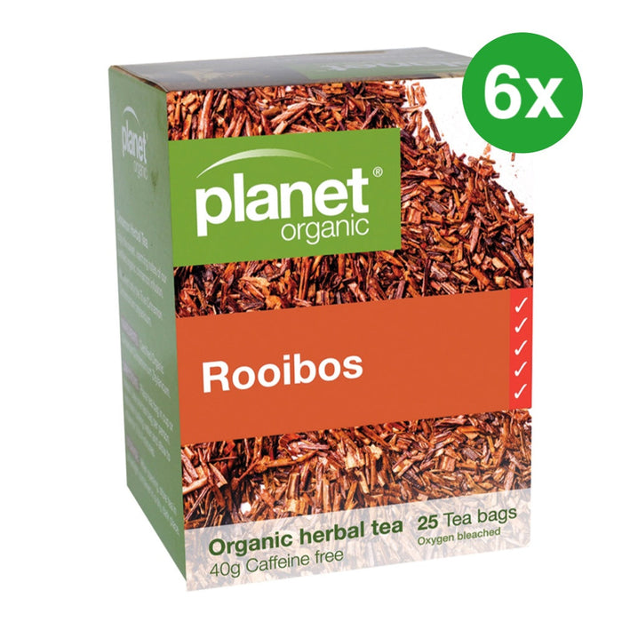 PLANET ORGANIC Rooibos Herbal Tea 25 Bags 6 Packs