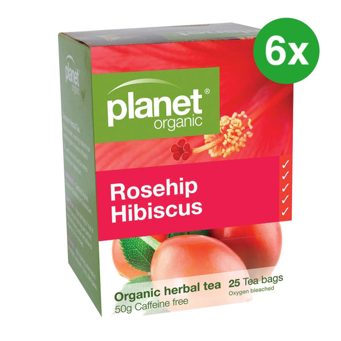 PLANET ORGANIC Rosehip & Hibiscus Herbal Tea 25 Bags 6 Boxes (Extra 5% Off)