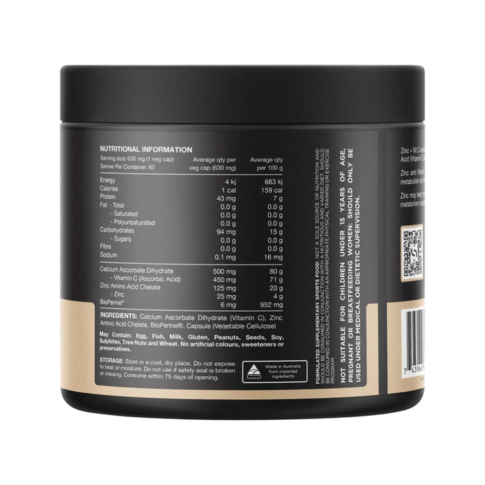 SWITCH NUTRITION Zinc + Vitamin C 60 Caps