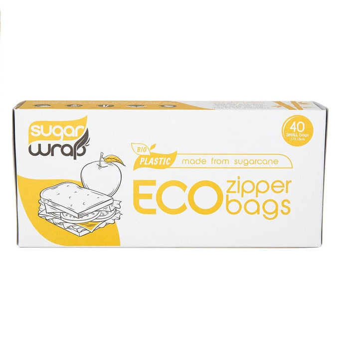 Sugarwrap Eco Zipper Bags Made from Sugarcane Pack of 40 Small