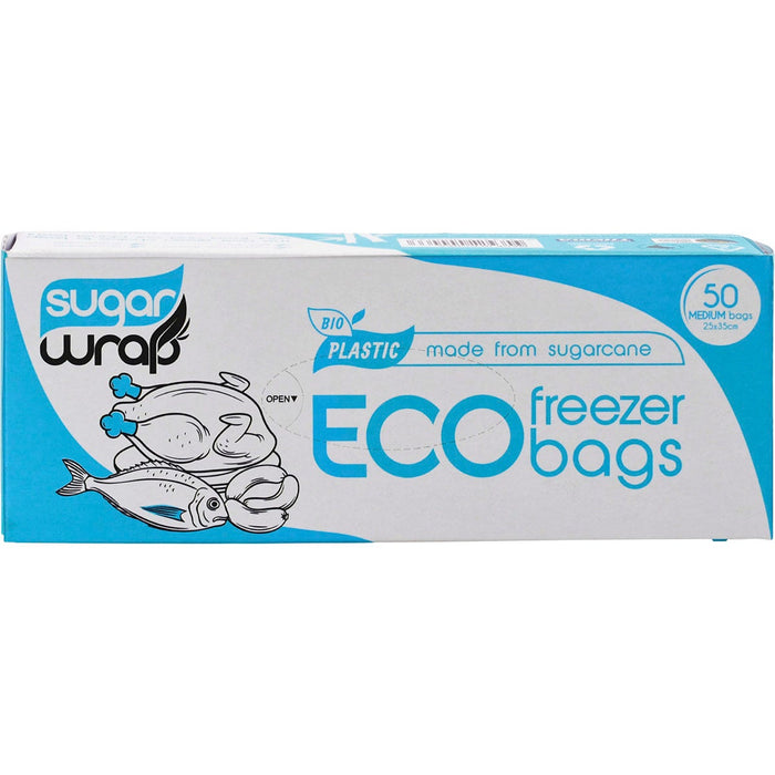 Sugarwrap 50 Eco Freezer Bags Made from Sugarcane Medium