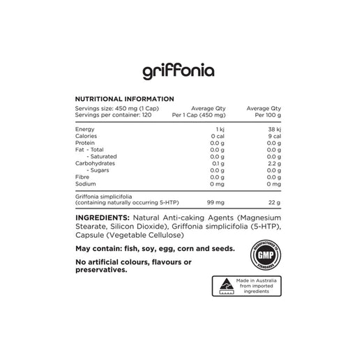 Switch Nutrition Griffonia Naturally Occurring 5-HTP 120 Caps