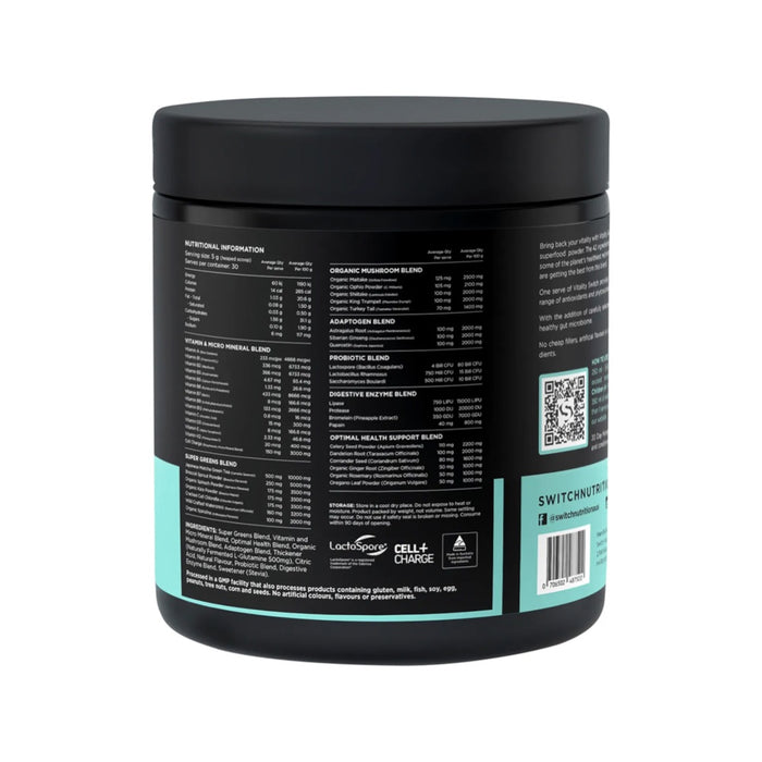 Switch Nutrition Vitality Revitalising Greens Powder Mango Passionfruit 150g