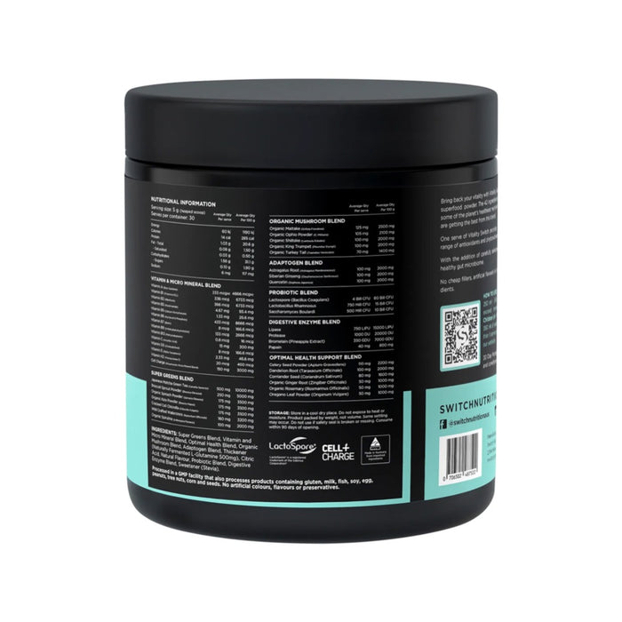 Switch Nutrition Vitality Revitalising Greens Powder Lemon Ginger 150g