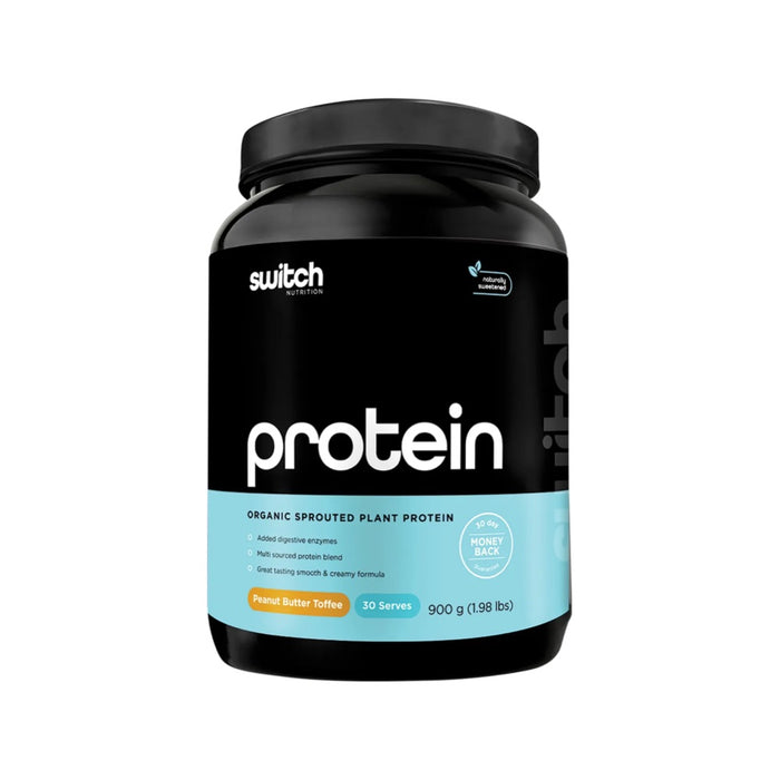 Switch Nutrition Protein Organic Sprouted Plant Peanut Butter Toffee 900g