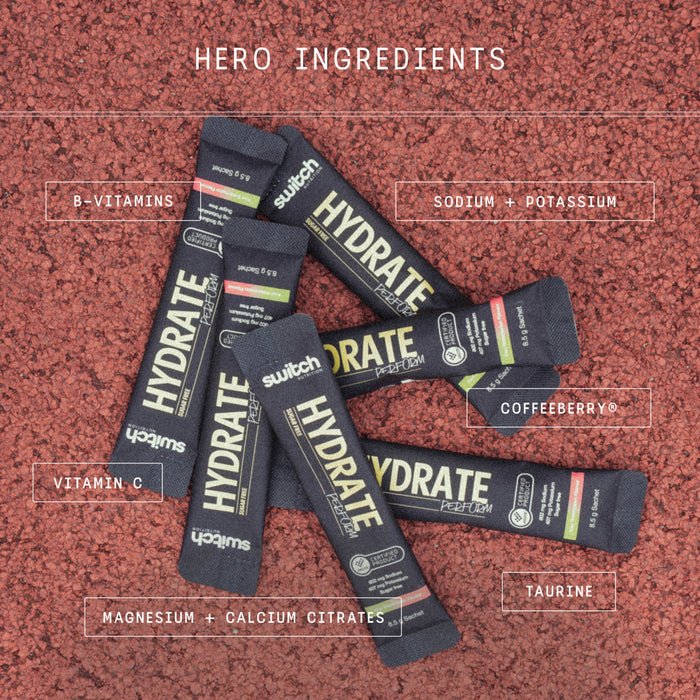 SWITCH NUTRITION Hydrate Perform Sugar Free Kiwi Watermelon 20x8.5g